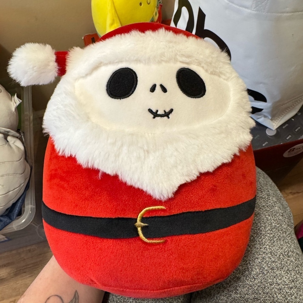 Jack Skellington Squishmallow Red Santa Plush Toy